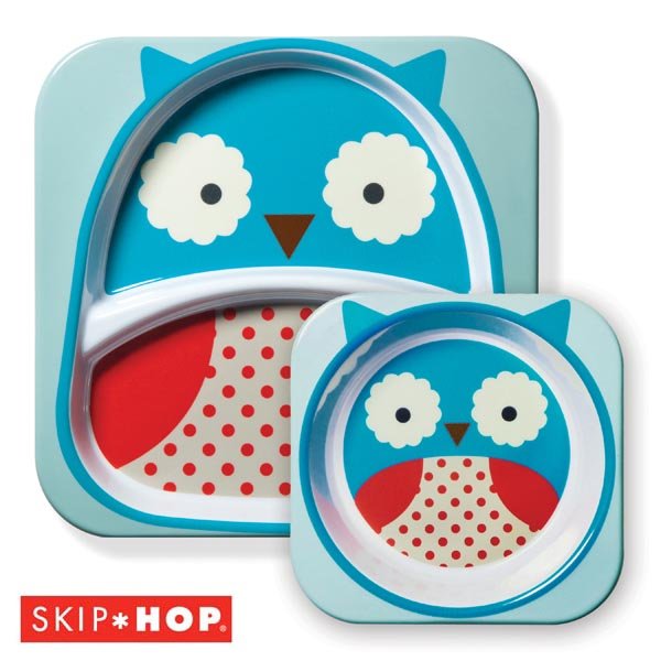 画像2: SKIP HOP スキップホップ - アニマル・プレート&ボウルセット/オウル (2)