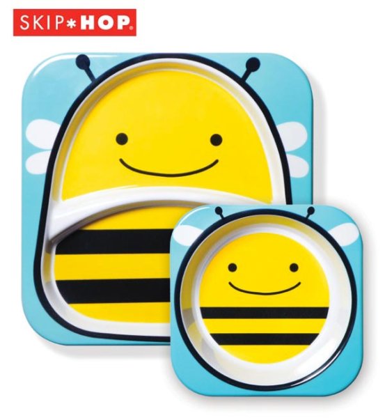 画像2: SKIP HOP スキップホップ - アニマル・プレート&ボウルセット/ビー (2)